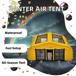 Hot Selling Portable Outdoor Party Camping Air <b>Tent</b> <b>Waterproof</b> Oxford Inflatable Four-season Double Layer Two Bedrooms <b>Tent</b> - Product Image 2