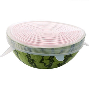 Silicone Food Storage Lid Set 6-Piece <b>Clip</b>-On Sealing Freshness Keeper For Containers Bowls Fruits Vegetables - Product Image 5
