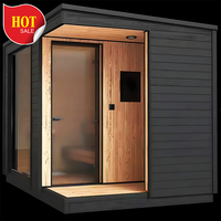 Maison mobile de conteneur de sauna en bois solide de sauna au bois extérieur