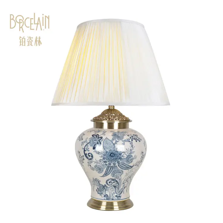 Wonderful Chinese desktop lightbox hotel lamp modern wholesale ceramic table lamps
