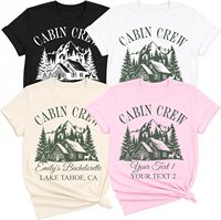 T-shirts personnalisés pour le personnel de cabine, T-shirt de voyage au lac personnalisé, en mélange de coton, imprimé vintage avec nom et date, pour hommes et femmes, vacances d'été, groupe, rétro