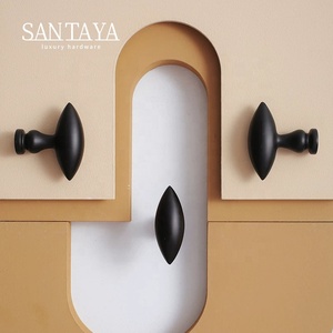 Gagang Kabinet Dapur Santaya Solid <span class=keywords><strong>Matte</strong></span> <span class=keywords><strong>Black</strong></span> Brass, Kenop Laci Lemari Kamar Tidur, Gagang Furnitur - Product Image 4