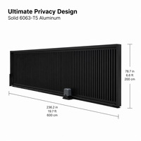 Porte coulissante en aluminium 6063-T5, finition noire mate, peinture poudrée, moderne, sur mesure