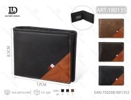 Portafoglio da uomo JD in vera pelle, design minimalista a pannelli, confezione regalo - Product Image 1