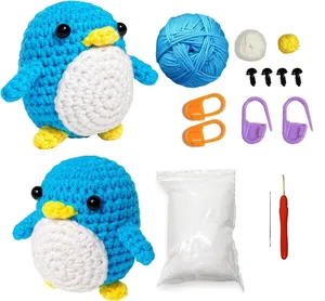 DIY Crochet Animal Set pour Débutants et Expérimentés Crocheter Modèle Jouet Style Comprend la Fée Pingouin Projets
