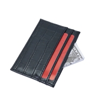 Dompet Kartu Kulit Buaya Dompet Ramping MOQ Rendah Huruf Personalisasi Logo Kustom