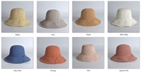 Topi pantai kualitas tinggi musim panas indah kertas halus topi pantai rajutan topi ember warna-warni untuk wanita grosir perjalanan
