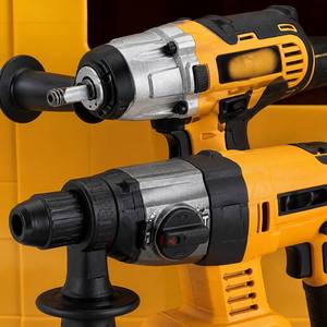 Kit d'outils électriques professionnels 4-en-1 sans balais, série jaune, robuste, avec marteau, clé et perceuse, vente en gros directe usine - Product Image 4