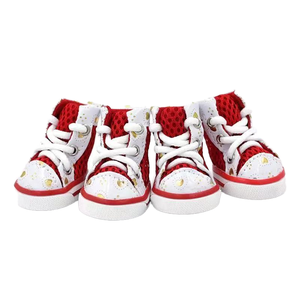 Chaussures de sport respirantes en maille pour chien, antidérapantes, avec lacets, protection des pattes pour l'été, pour petits chiens - Product Image 1