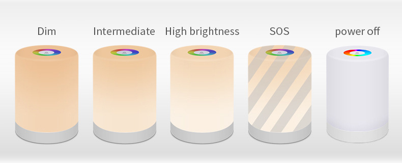 Rechargeable Smart LED Touch Control Night Light Induction Dimmer Intelligent Bedside Portable Lamp Dimmable RGB Color Change