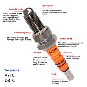 Bujías para motocicleta A7TC D8TC110 <span class=keywords><strong>125</strong></span> 150 <span class=keywords><strong>Scooter</strong></span>/cigüeñal/motocicleta Universal - Product Image 5