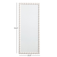 Miroir de sol pleine longueur pour décoration intérieure moderne avec perles en bois massif Miroir mural de luxe art déco et rustique avec cadre design rond