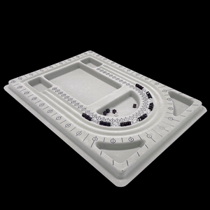 Bandeja de Plástico PS/PET Negra/Gris para Diseño de Joyería Personalizada, Tabla de Diseño de Abalorios, Collar, Pulsera, Anillo, Pendientes, Cuentas - Product Image 4