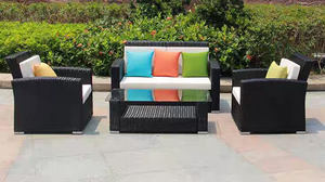 आउटडोर रतन गार्डन फर्नीचर स्टील केडी रतन/विकर सोफे सेट - Product Image 4