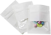 Sac réutilisable en papier kraft personnalisé à fermeture éclair zip-lock pochette debout cerneaux de noix de fenêtre sac d'emballage alimentaire en plastique pour bonbons épices