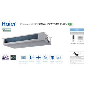 Aire Acondicionado por Conductos Haier de 24000 BTU R32 A++ con Wifi, de Media Eficiencia, para Italia, Inglés, 24000 BTU R32 A++ - Product Image 4