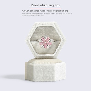 Hexagon High-grade Korean Velvet Jewelry Packaging Box with No Closure Shenzhen Origin for <strong>Ring</strong> <strong>Ear</strong> Nail <strong>Storage</strong> - Product Image 6