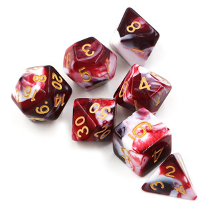 DESKJOY 7-Piece Bulk Two-<strong>Color</strong> (Red White) 20mm Polyhedral Acrylic <strong>Dice</strong> Direct Factory Supply for DND Dungeons Dragons Games - Product Image 4