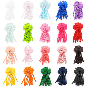 Accessori per capelli per bambini ricci grosgrain ribbon bow hair ties cheerleading hair bows - Product Image 1