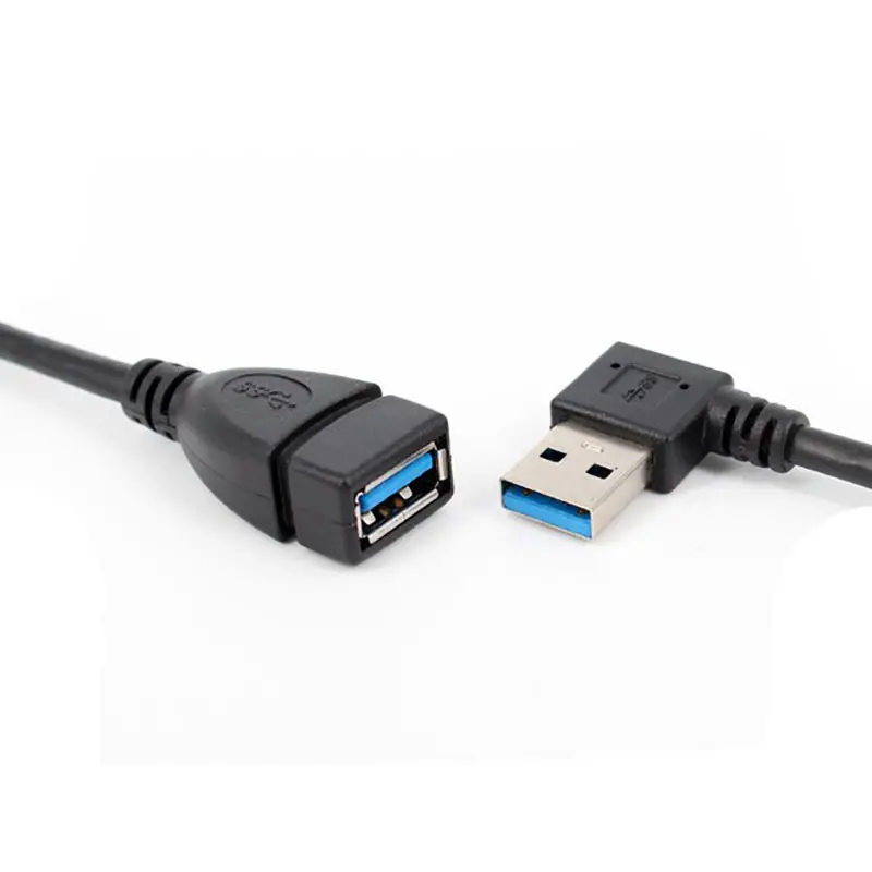 Kabel Adaptor 90 Derajat USB 3.0 A Pria Ke Wanita, Kabel Ekstensi Sudut, Kabel Pengisian Sinkronisasi Data USB, Kabel Kiri/Kanan/Atas/