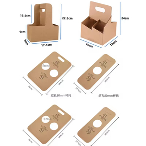 Portabicchieri da Asporto per Caffetteria e Panetteria, Supporto Ecologico in <span class=keywords><strong>Cartone</strong></span> per 2 Tazze con Manico - Product Image 2