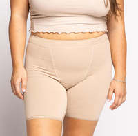 Fabrication chinoise, tissu en coton biologique certifié doux, taille mi-cuisse, ceinture élastique, boxer pour femmes, longueur mi-cuisse.