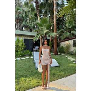 Ensemble de body beige drapé pour femmes - Product Image 4