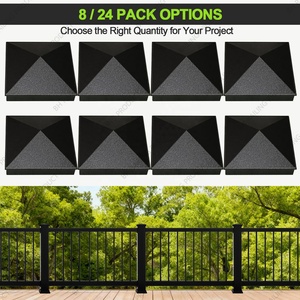 Tapa de poste piramidal de aluminio de 3 pulgadas de calidad para valla ornamental, marco de acero de seguridad para jardín, superficie recubierta, modelo 3D - Product Image 1