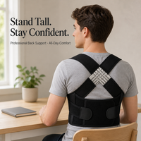 Correcteur de posture ajustable avec soutien claviculaire, ceinture respirante pour redresser le dos