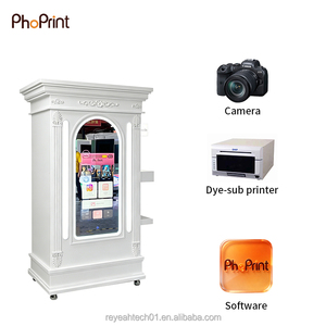 Photomaton vintage avec écran tactile, <span class=keywords><strong>imprimante</strong></span> <span class=keywords><strong>instantanée</strong></span> et miroir magique en bois - Product Image 4