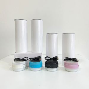 Gobelet intelligent avec haut-parleur et écran de 20 oz, blanc, vierge pour sublimation, design droit - Product Image 4
