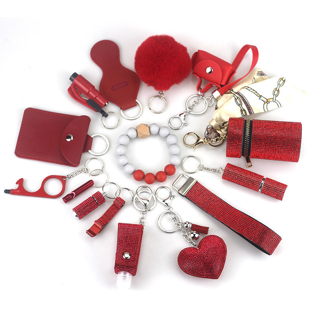Wholesale Shiny Self-defense Keychain Free DIY Self Defense Keychain Set for Women Promotional Keychains Self Defense Supplies