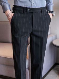 <span class=keywords><strong>Pantaloni</strong></span> Casual Slim fit <span class=keywords><strong>a</strong></span> <span class=keywords><strong>righe</strong></span> da uomo <span class=keywords><strong>pantaloni</strong></span> <span class=keywords><strong>lunghi</strong></span> elastici <span class=keywords><strong>a</strong></span> gamba piccola - Product Image 5