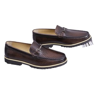 Mocassins en cuir véritable pour hommes, bout rond, à enfiler, antidérapants, pour le bureau, toutes saisons, semelle en caoutchouc - Product Image 5