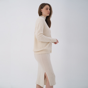Cappotto personalizzato Crochet Designer Long Ladies Chunky Wool Thick stile coreano maglione <span class=keywords><strong>Cardigan</strong></span> lavorato a maglia per le donne Chic Plus Size - Product Image 4