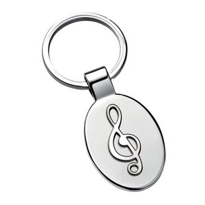Portachiavi TREBLE CLEF, Decorazione alla Moda in Metallo e Gomma, Porta Monete con Stampa Offset e UV, Materiale in Lega - Product Image 1