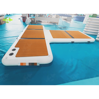GREEN Quai gonflable de loisir pour les jeux aquatiques Plate-forme de bouée de natation Plate-forme de jet ski gonflable flottant Jetski T Dock