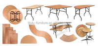 Tables de salle à manger en bois et fer de style industriel pour restaurant, table pliante en bois