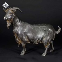 Escultura de Cabra de Bronce Grande Personalizable, Estatua de Animal de Tamaño Real para Exteriores, para Proyectos Comerciales