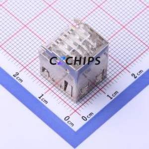 KH-2AF90CB-17 USB Connector Through hole Component (THT) Connector Type-A Female Sink Board 4Px2 - Product Image 2