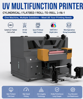 Imprimante UV multifonction 3 en 1, imprimante UV cylindrique à plat et à rouleaux avec encre CMYK W V pour impression sur bouteilles et coques de téléphone