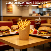 Boîtes en carton jetables pour frites, de qualité alimentaire, pliables, pour cinéma, maternelle, fêtes d'enfants, restauration rapide, vente au détail