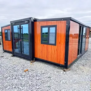 40ft 20ft 5 Slaapkamer Luxe Gemakkelijk Opvouwbare Sandwichpaneel Uitbreidbare Container Barndominium Geprefabriceerd Huis