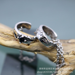 yunnique Tibetan Silver <b>Cuff</b> <b>Earrings</b> Chain Geometric Party Stainless Steel Ear Post - Product Image 5
