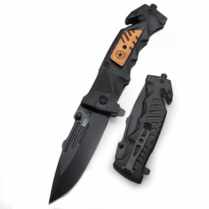 Mini couteau de poche portable avec support OEM personnalisable avec manche pliant en bois lame en acier inoxydable pour usage utilitaire et cuir - Product Image 1