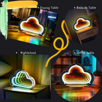 Enseigne néon en forme de nuage à mille couches, miroir infini arc-en-ciel, lumière LED pour la décoration de chambre et de salle de jeux