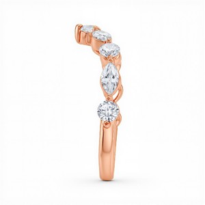 Anillo de Diamantes Cultivados en Laboratorio de 0.55 Quilates Redondos y 0.80 Quilates Marquise para Mujer, Color VVS VS EF, en Plata de Ley 925, Oro de 10, 14 y 18 Quilates - Product Image 2
