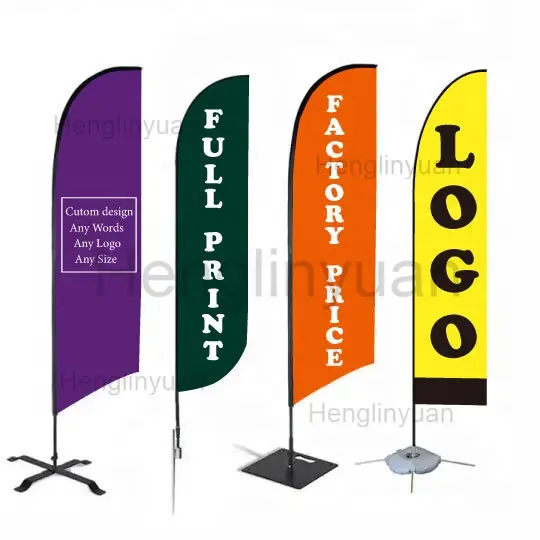 Wholesale Flying Beach Flag Banner Promotional Advertising Wind Outdoor Custom Feather Flags