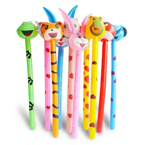 Wholesale Children Outdoor PVC Inflatable Long Stick Cartoon Animal Cheer Stick