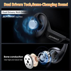 Auriculares de Conducción Ósea ZOVIMAX L6 para Deportes, con Doble Controlador 6.0, Resistentes al Agua IPX7, Pantalla LED, 12 Horas de Batería, 10M - Product Image 3